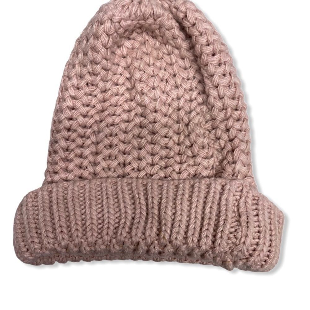 Pale pink slouch beanie hat